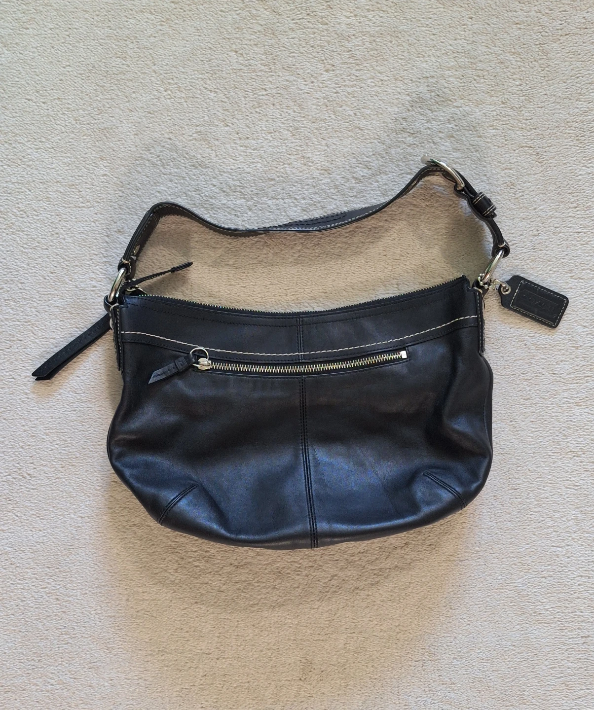 Coach Black Leather Hobo Handbag - photo 2
