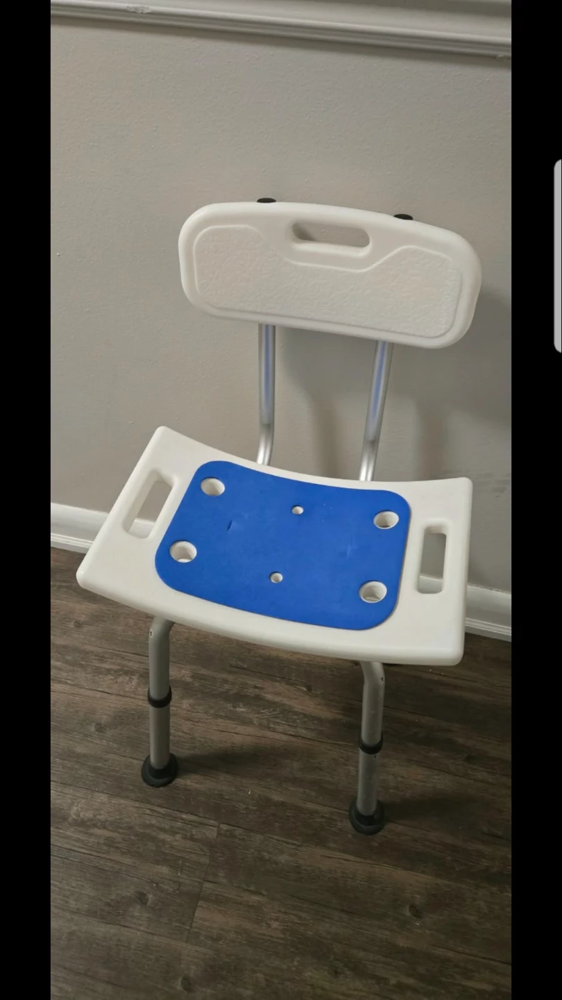 Shower Chair with Back, Bath Mat, tub safely rail - photo 2