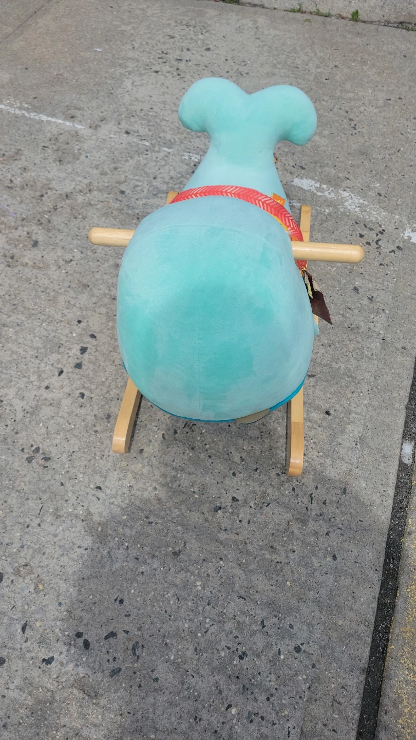 Teal whale rocking toy