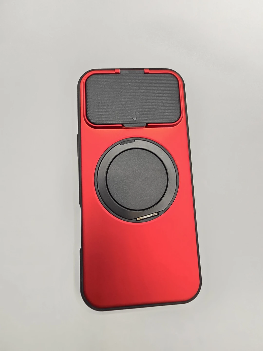 Red/Black Matte Back Case with Kickstand and Sliding 17Pro Max