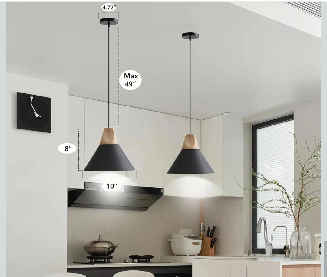 New 2 Pk Modern Pendant Light Fixture