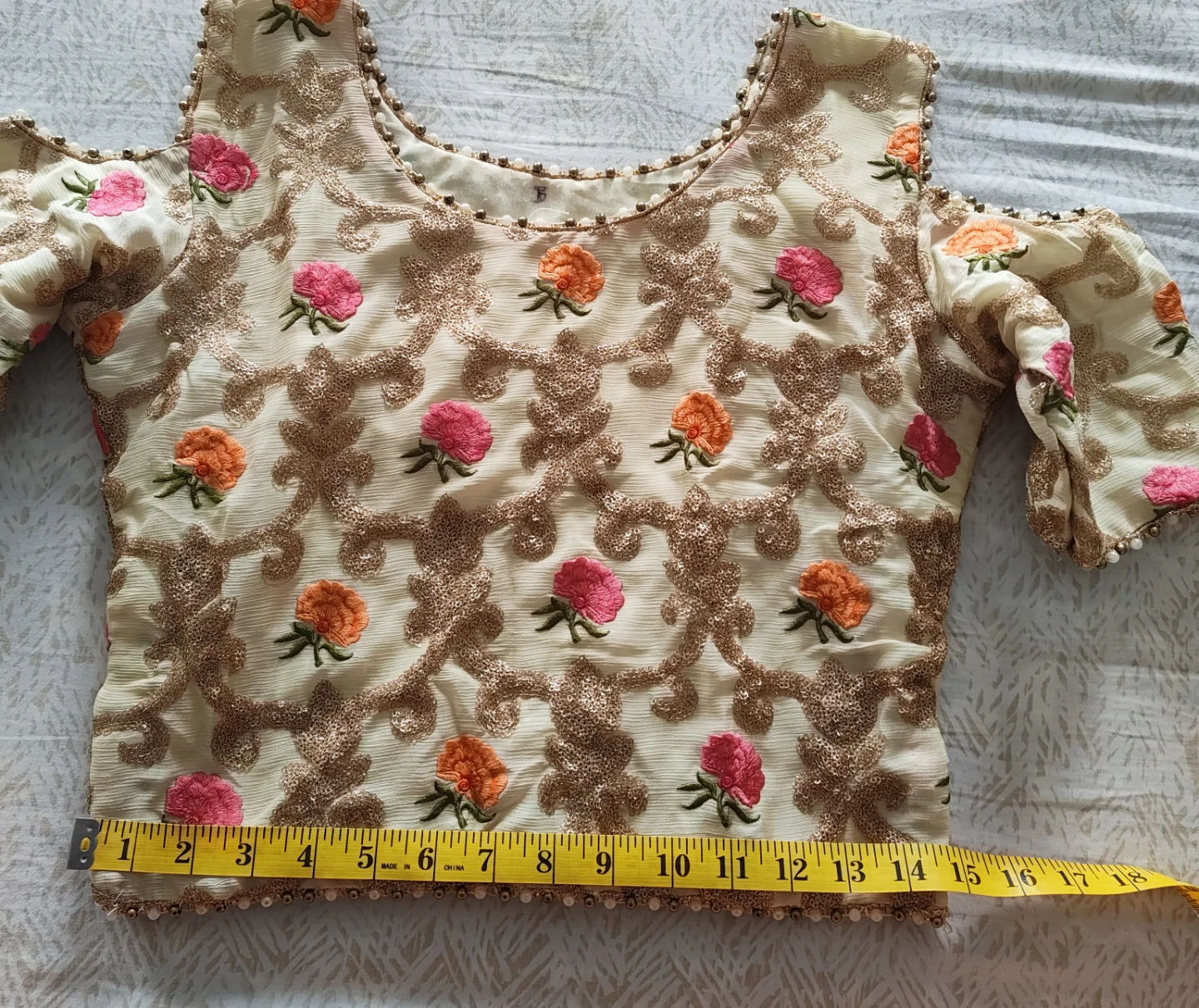 Embroidered Blouse and Skirt Set with Dupatta - photo 3
