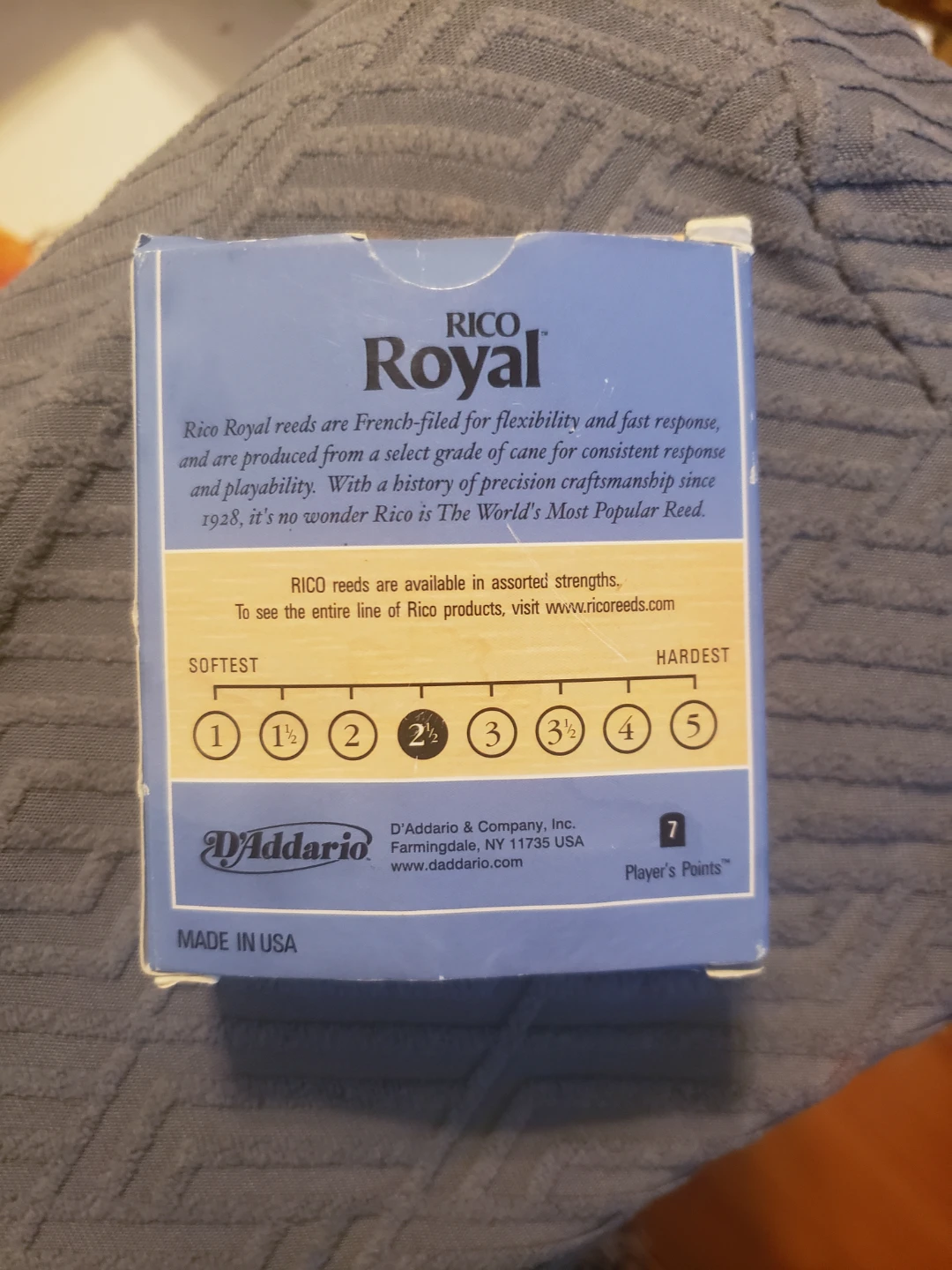 RICO Royal Alto Saxophone Reeds 2.5 - Box of 10 - photo 2