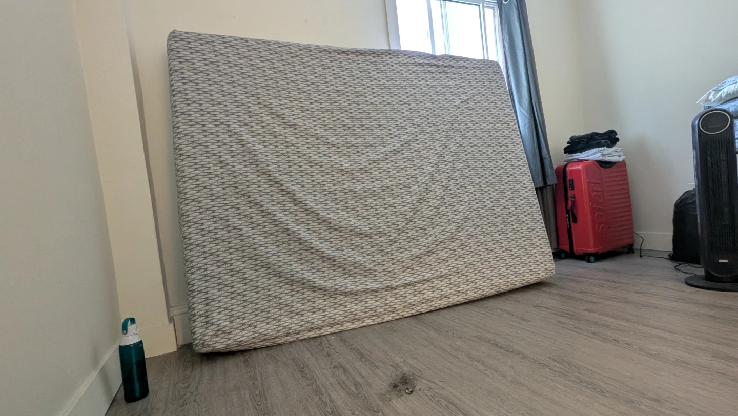 Queen Upholstered Wingback Bed Frame in Beige Fabric - photo 3