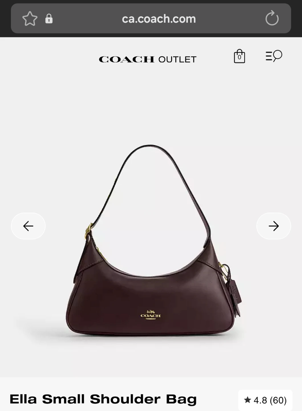 Coach Outlet Ella Small Shoulder Bag - Gold/Espresso