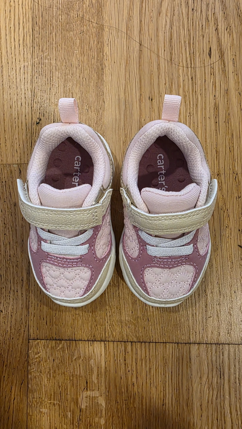 Carter's Baby Girl Pink Sneakers Size 3W - photo 2