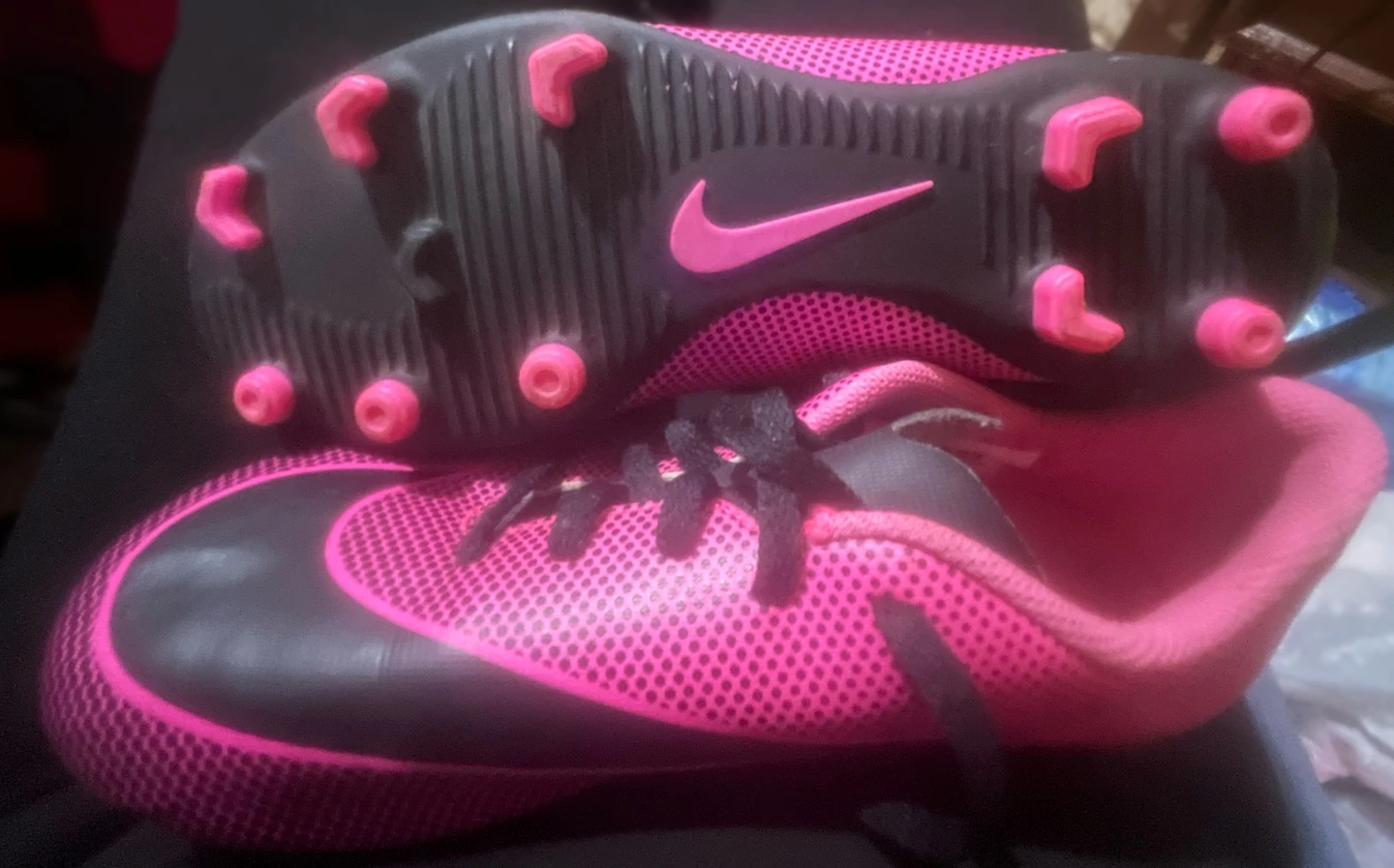 Nike Kids Soccer Cleats Pink Black - photo 3