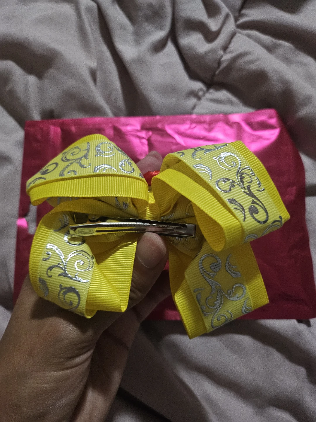 Belle's Disney Princess Yellow Ribbon Hair Bow - Red Rose - photo 3