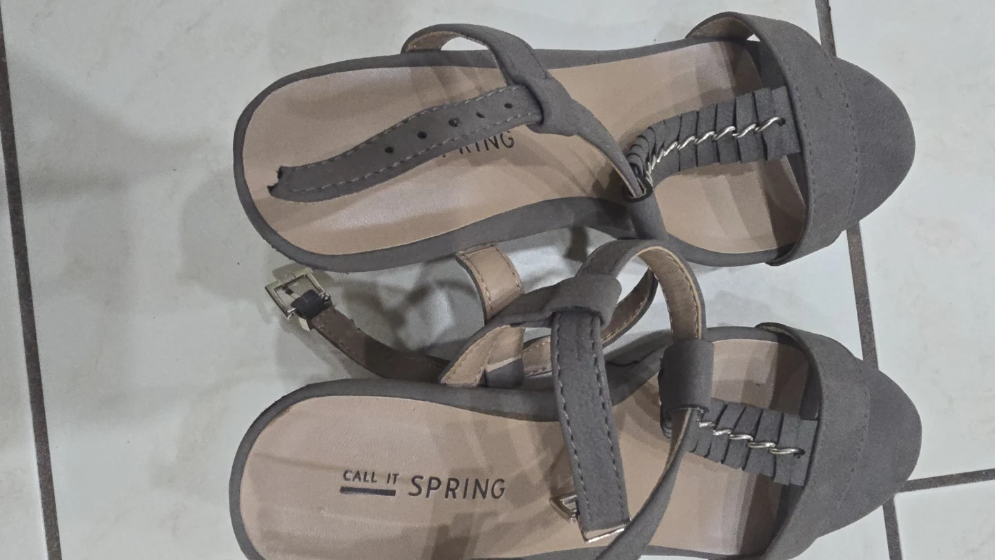 Call It Spring Grey Wedge Sandals used size 6 - photo 2