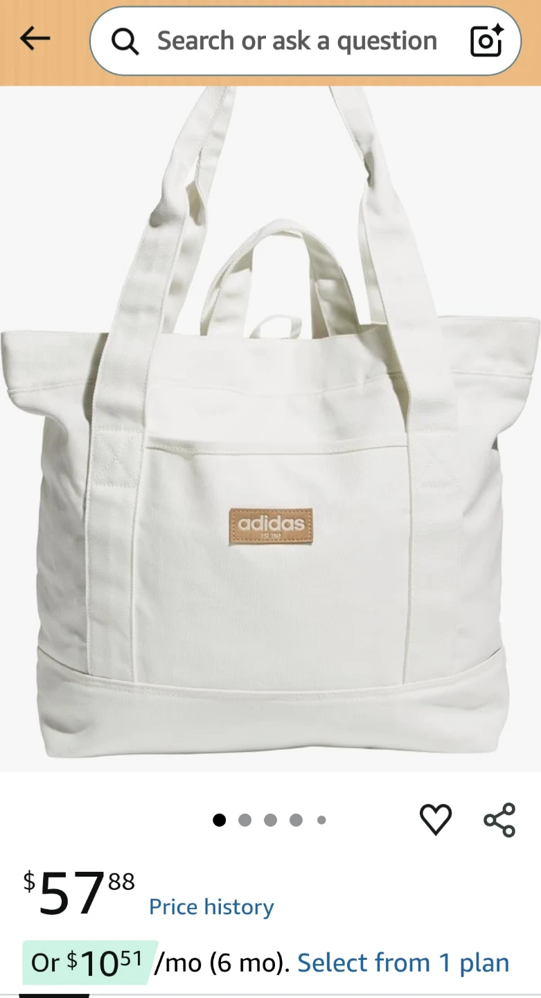 Adidas Canvas Court Tote Bag - Off-White - photo 5