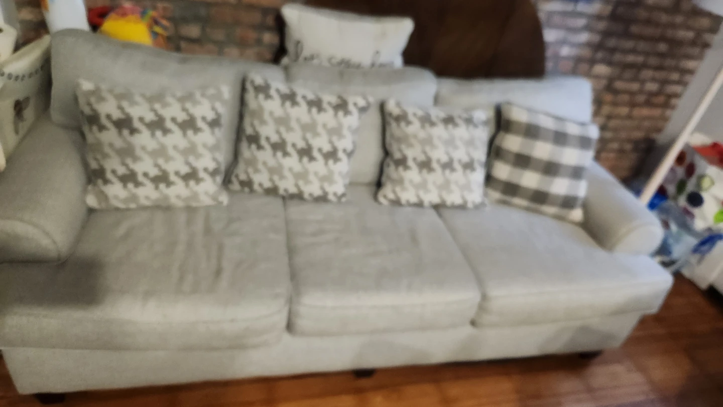 Gray Sofa with Decorative Pillows