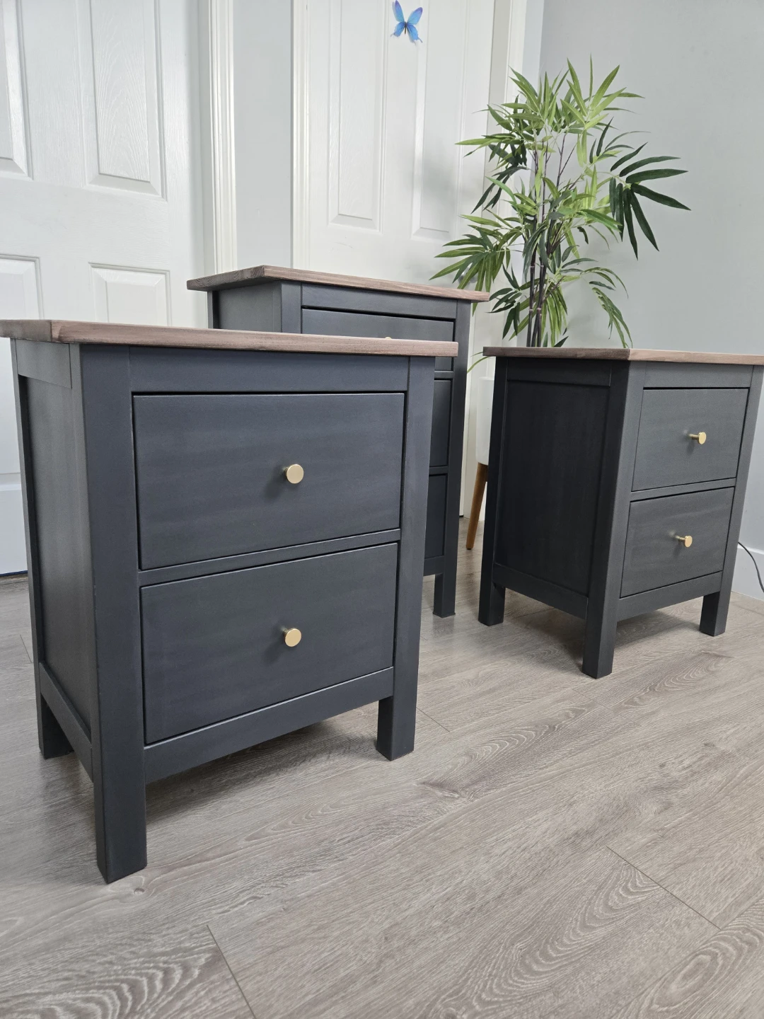 Set of 3 nightstand mini dresser newly refinished