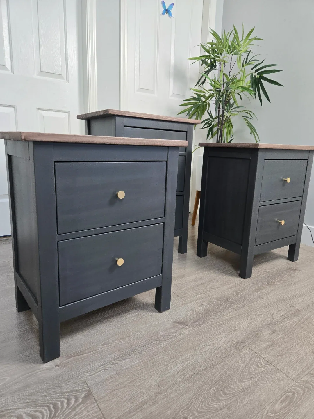 Set of 3 nightstand mini dresser newly refinished