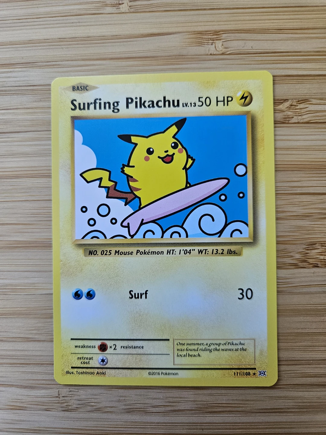 Pokémon Surfing Pikachu #111/108 – XY Evolutions – Secret Rare - photo 2