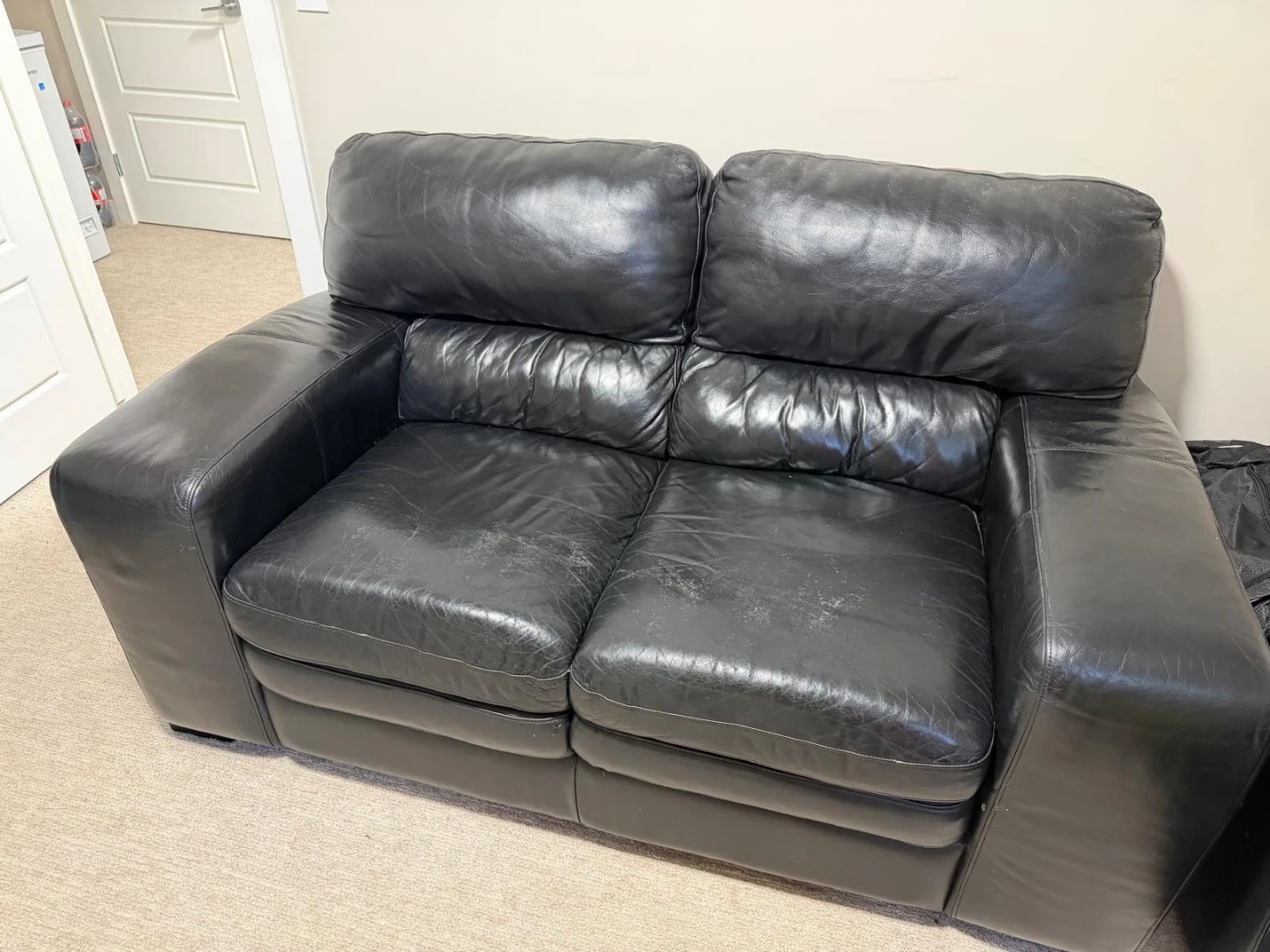 Black Leather Sectional Sofa