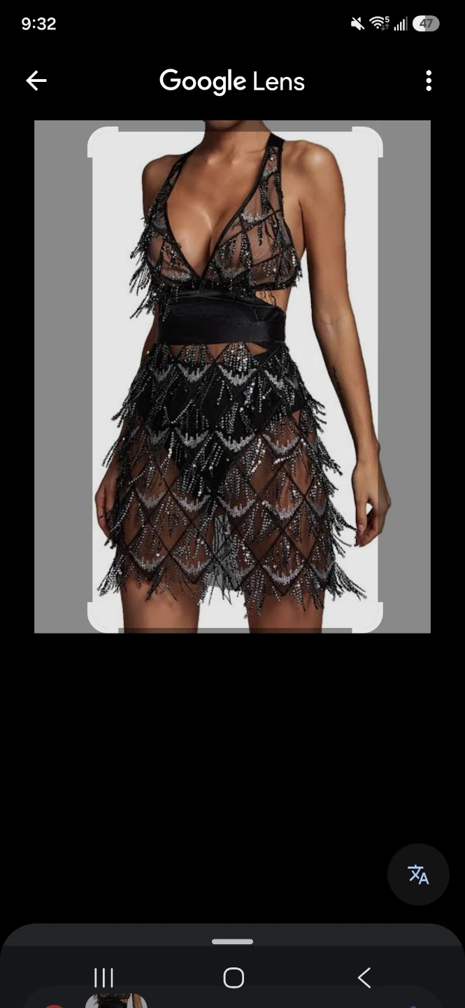 Mini Dress Black w sequins ans fringe