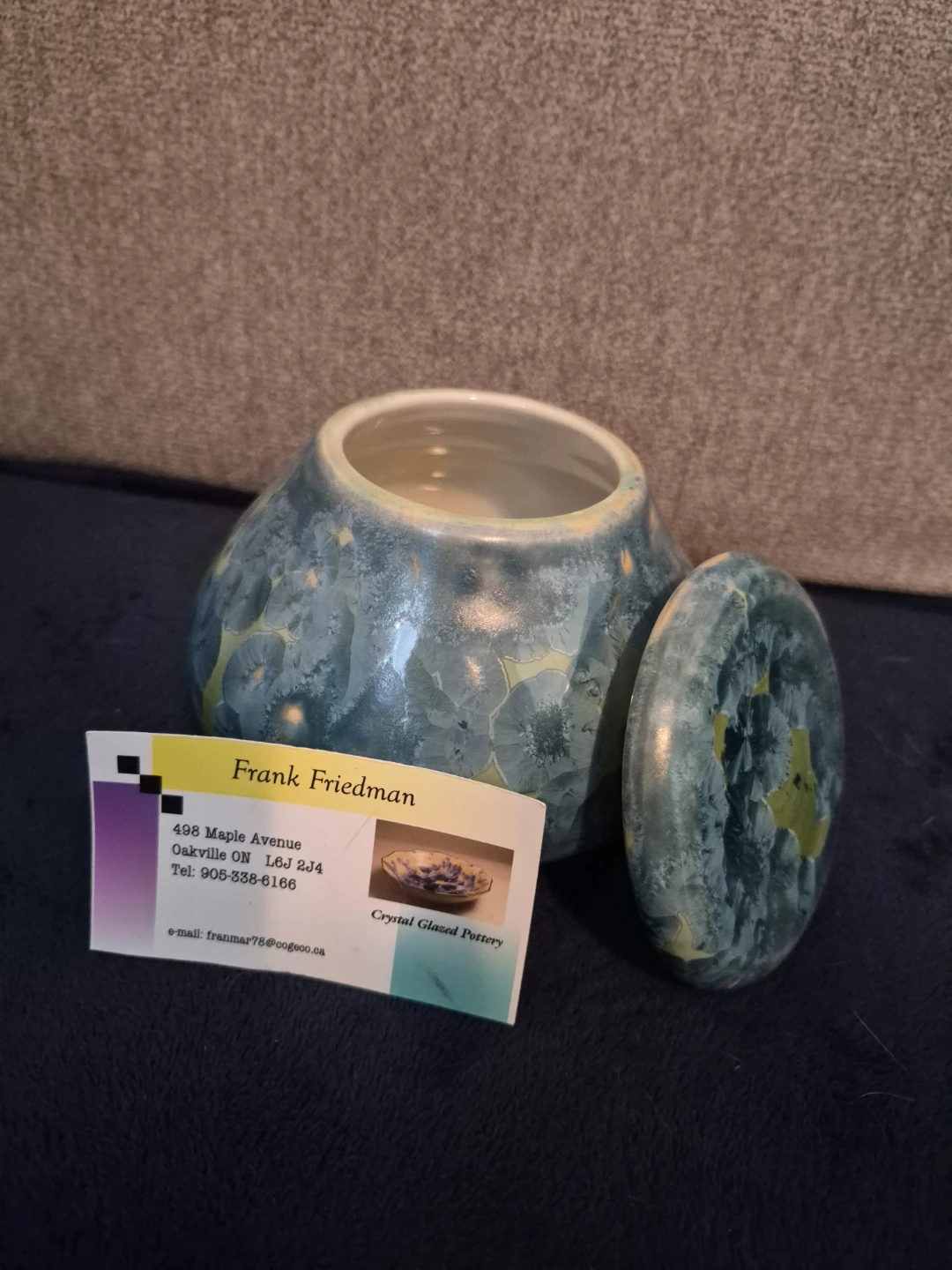 Crystal Glazed Pottery Jar with Lid