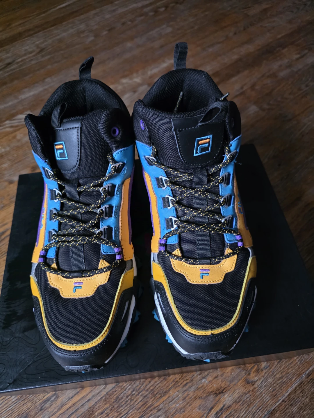 Fila Oakmont TR Mid Men's Shoes - Black/Blue/Yellow - Size 8.5 - photo 2