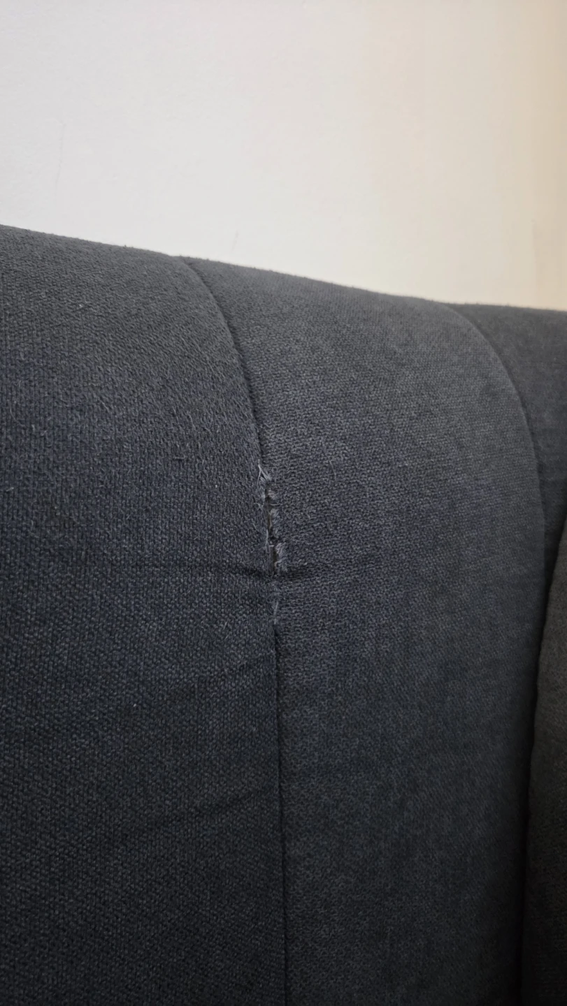 Dark grey fabric sofa with ottoman - photo 4