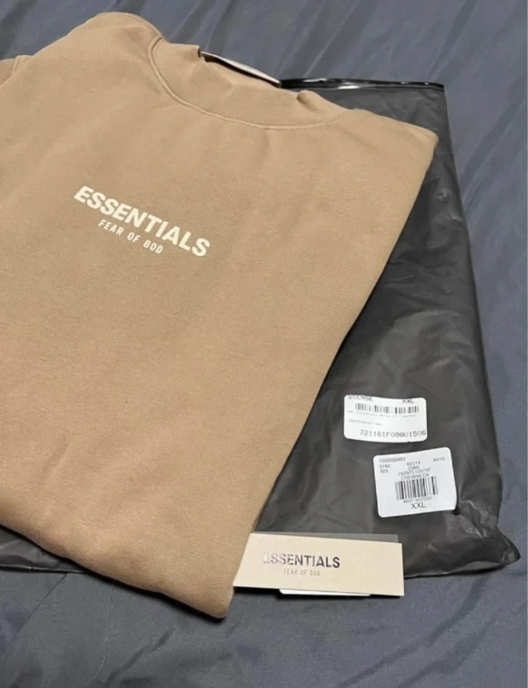 Essentials Fear of God relaxed ls crew neck oak (xxl)