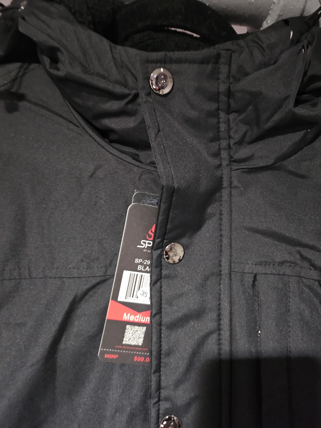 Spire by Galaxy Black Hooded Jacket - Medium - photo 2