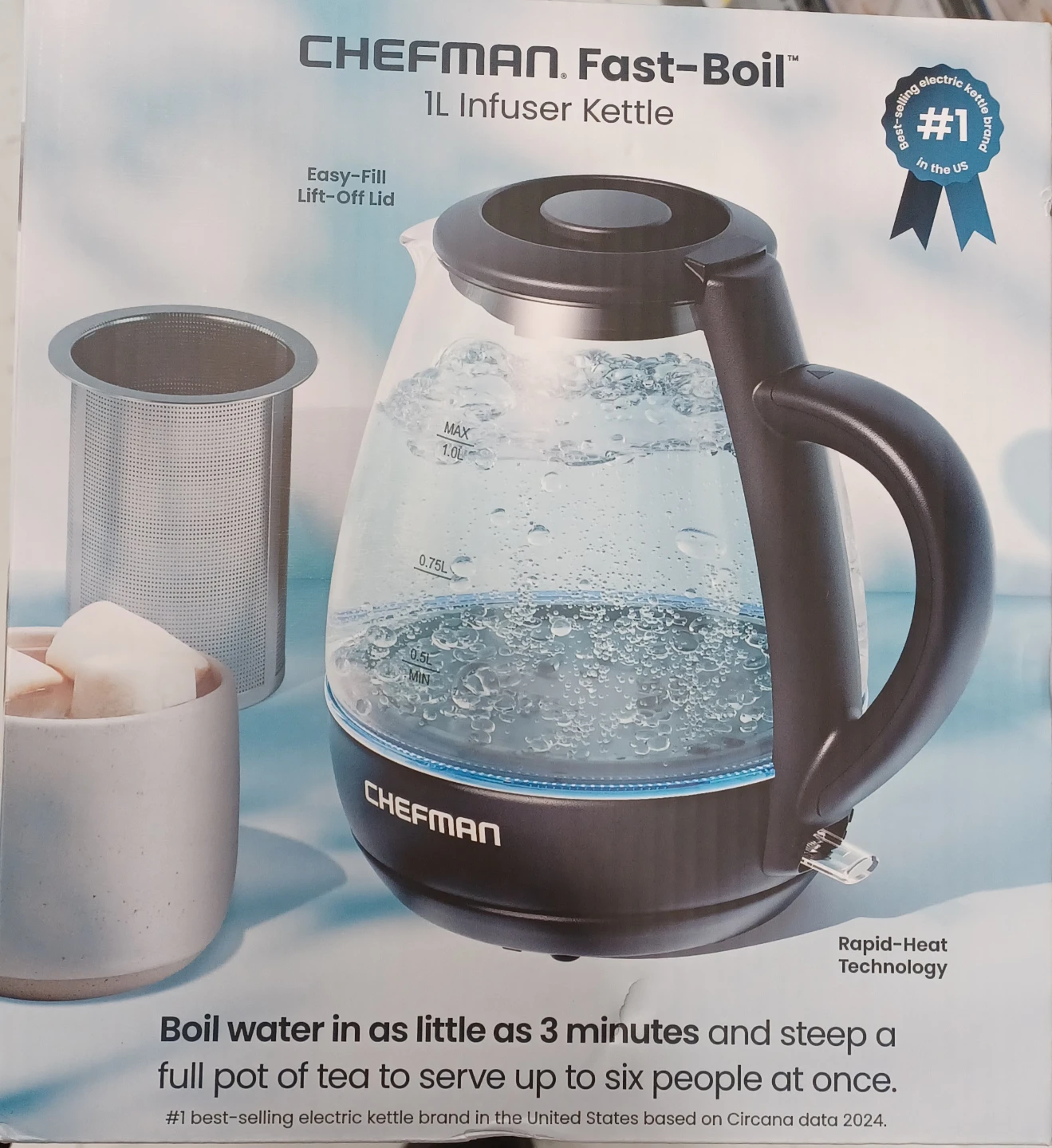 Chefman Fast-Boil 1L Infuser Kettle