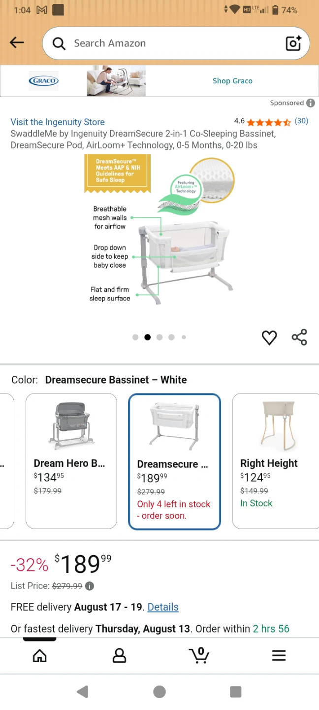 SwaddleMe by Ingenuity 2-in-1 Co-Sleeping Bassinet - photo 3