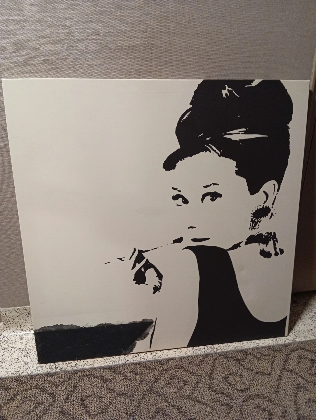 Audrey Hepburn Black and White Canvas Art