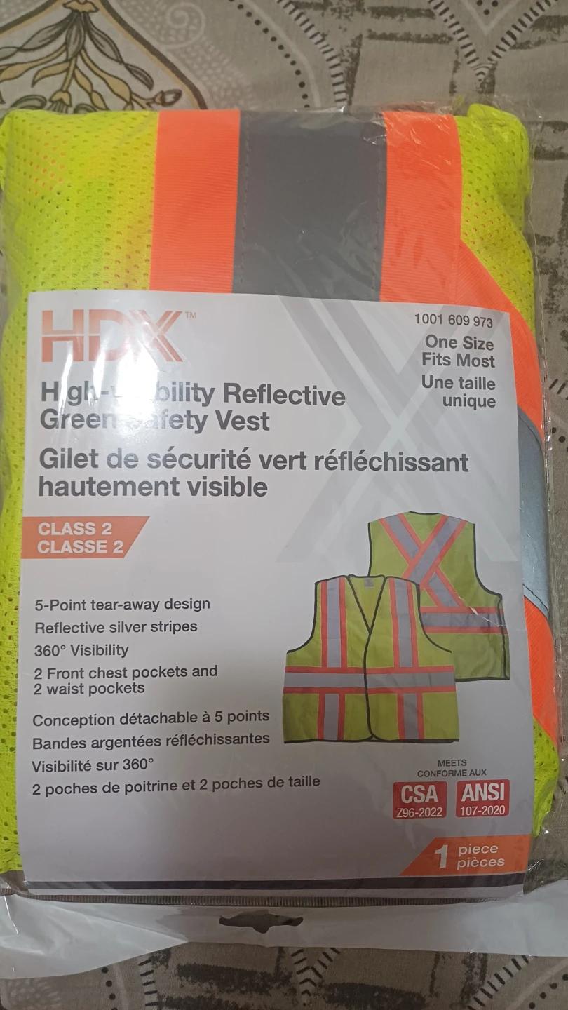HDX High-Visibility Reflective Green Safety Vest