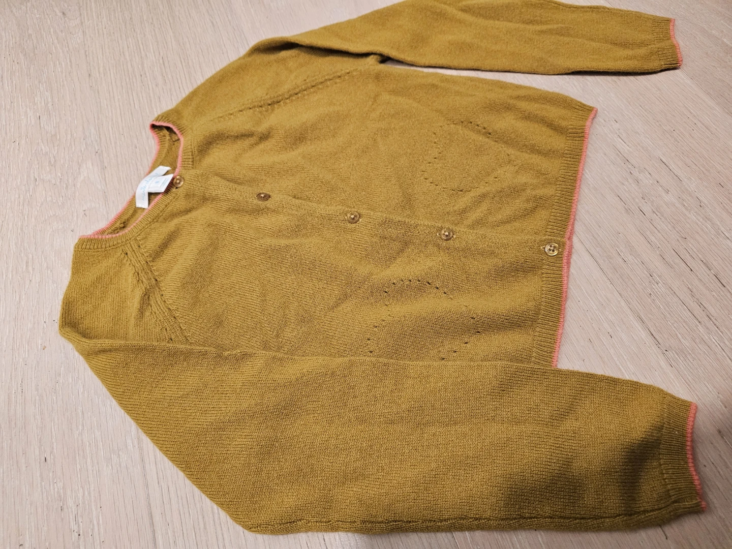 Minnie Chaniel Cardigan Girls Size 8y Yellow with Pink Trim