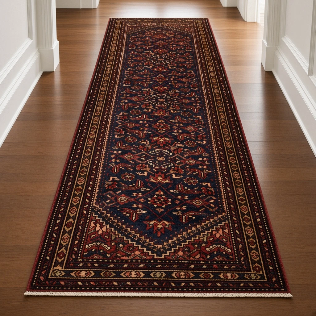 Authentic Vintage Hand Knotted Wool Persian Runner Rug