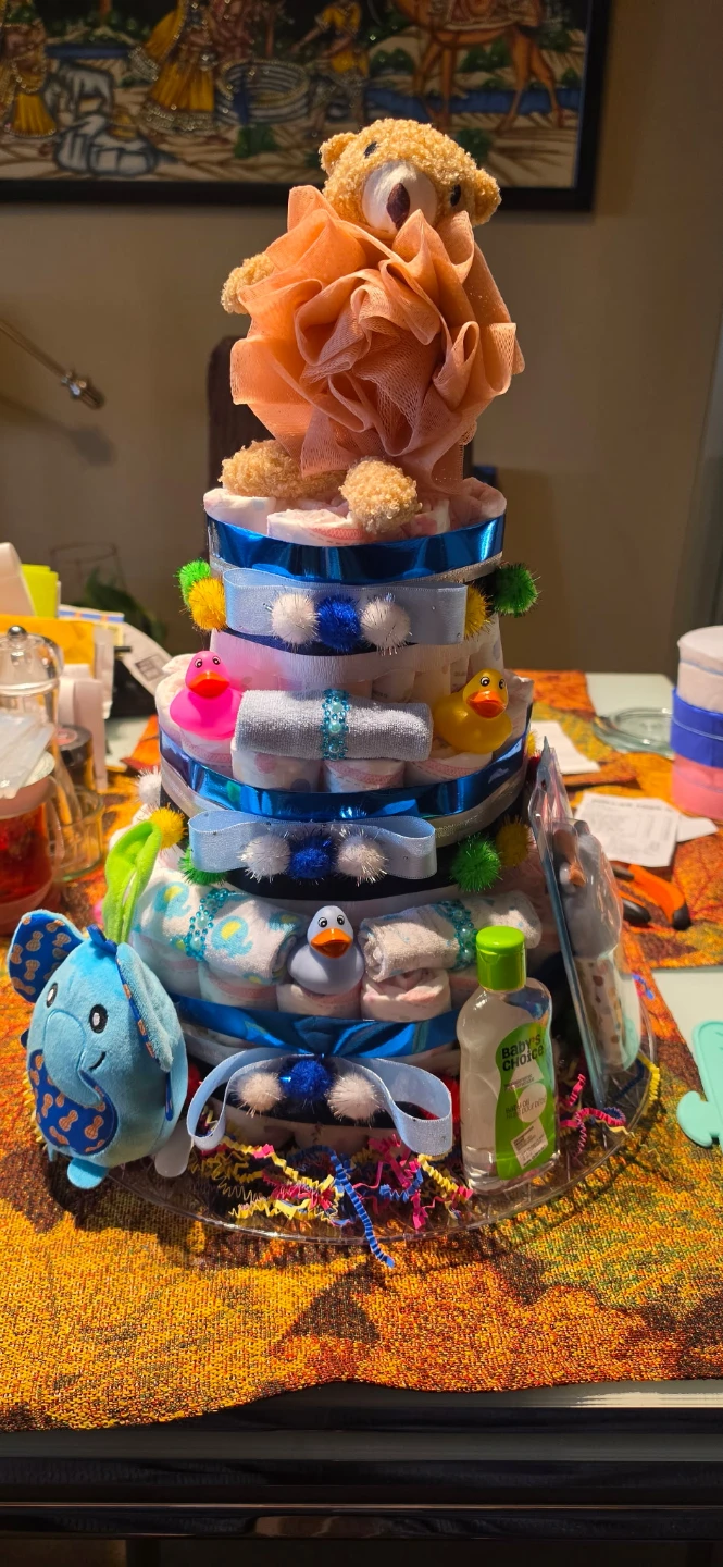 Diaper Cake with Baby Toys and Essentials - photo 2