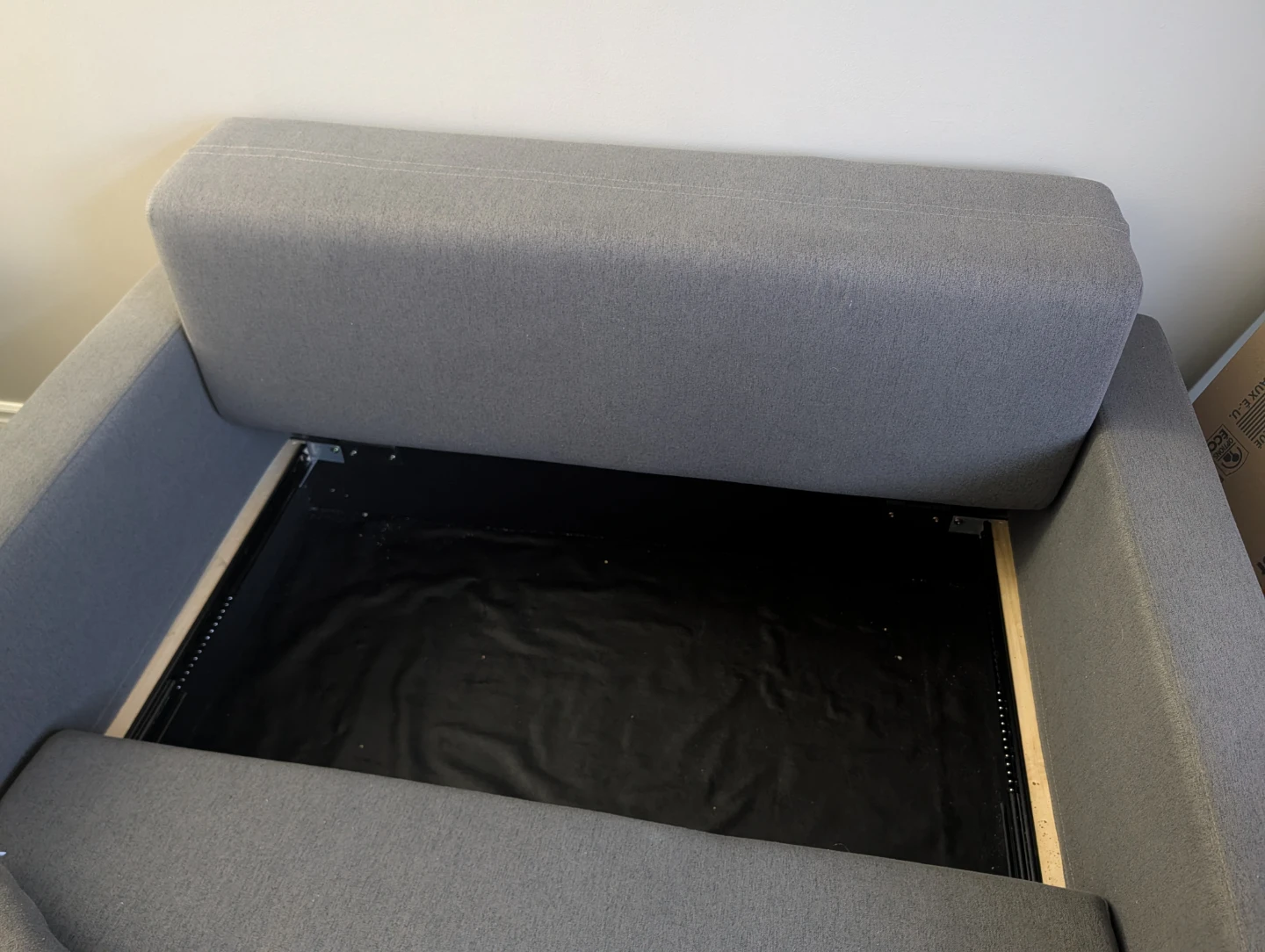 Grey Loveseat Sofa Bed with hidden storage - photo 2