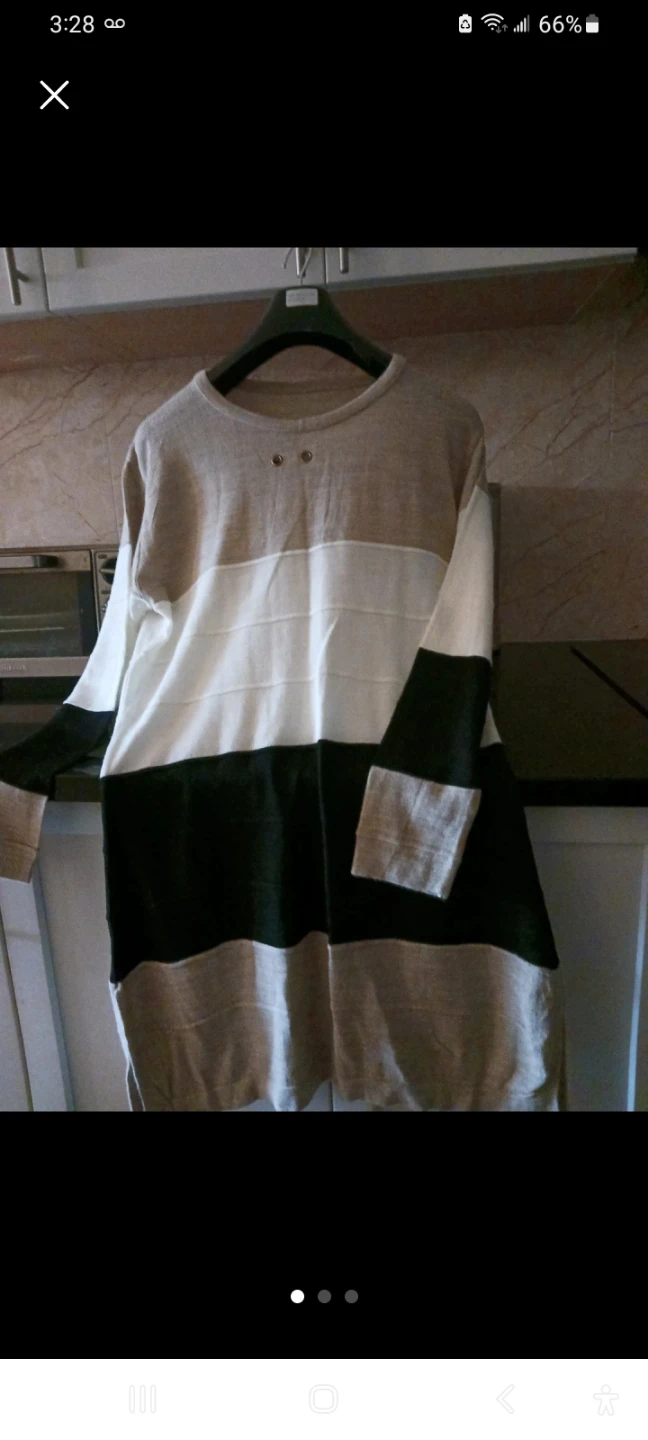 Colour-blocked long sleeve sweater dress
