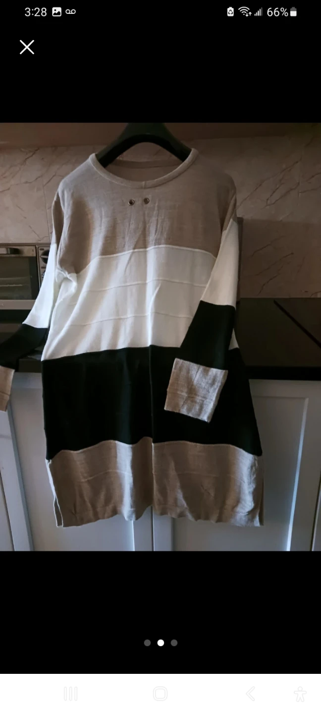 Colour-blocked long sleeve sweater dress - photo 2
