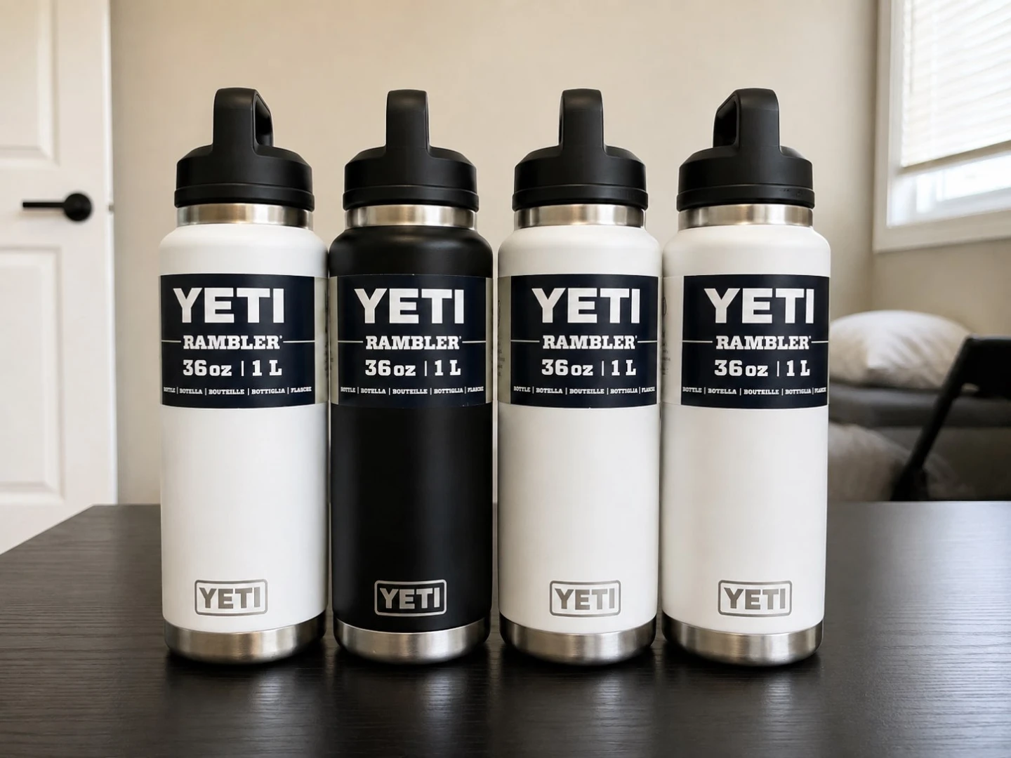 Four YETI Rambler 36oz (1L) Bottles