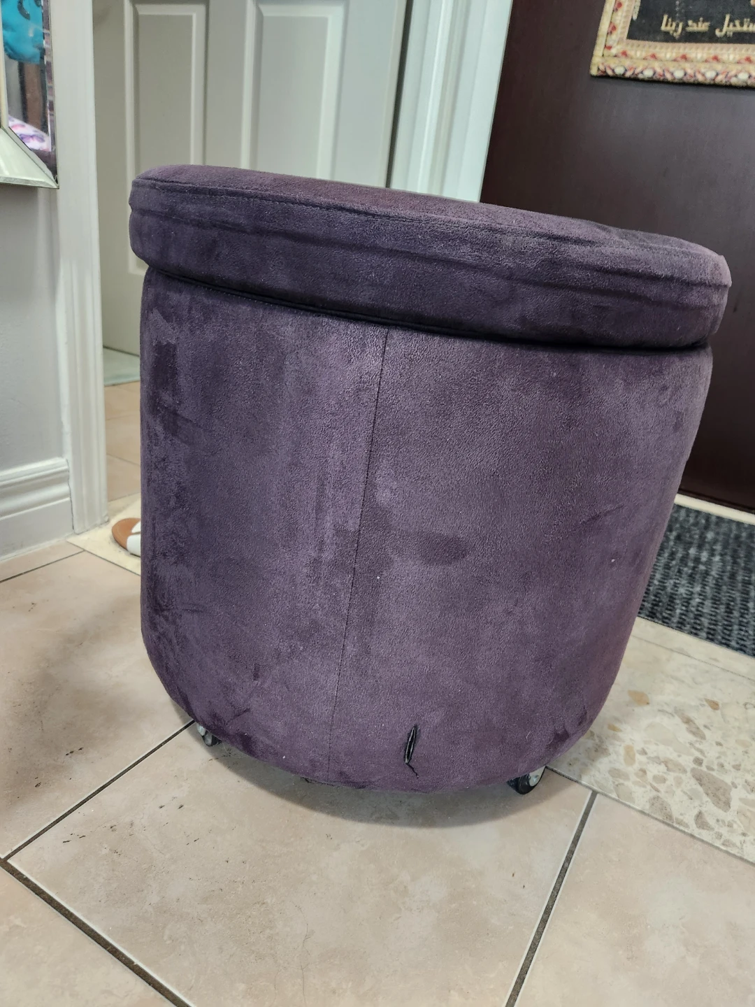Purple Storage Ottoman Stool - photo 3