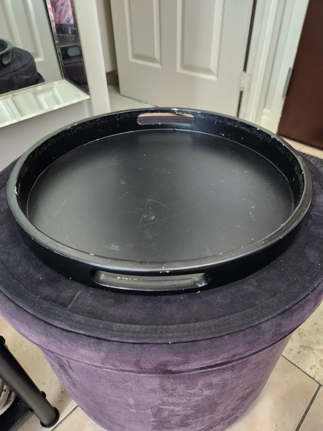 Purple Storage Ottoman Stool - photo 4