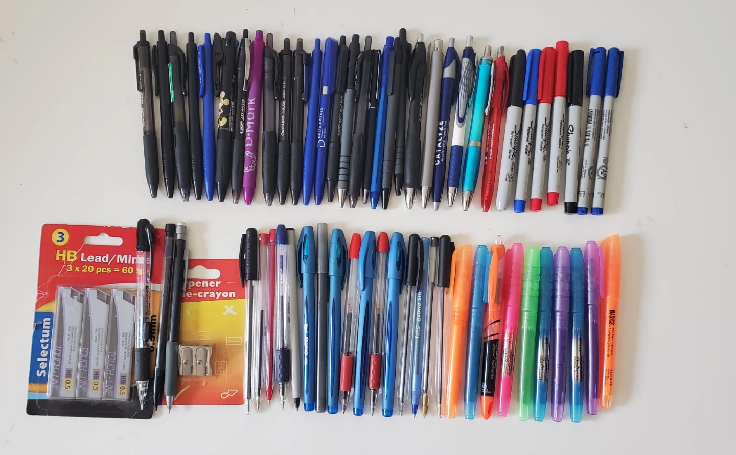 Assorted Pens, Pencils, and Pen Refills