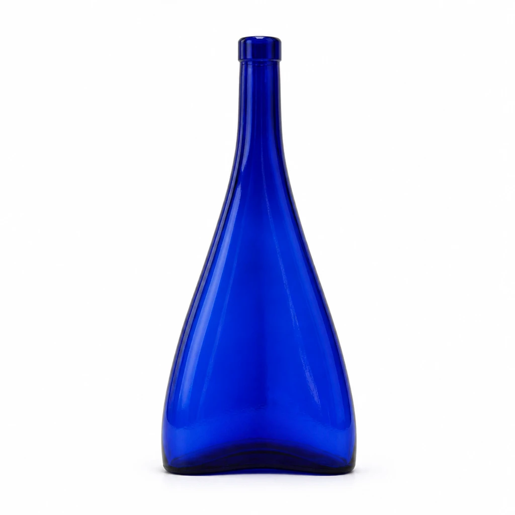 Set of 2 Blue Glass Bottles - photo 3