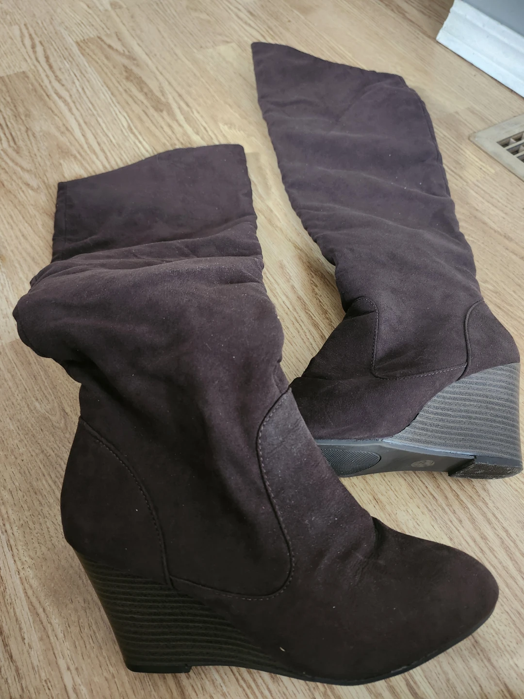 Brown Wedge Boots Brand New
