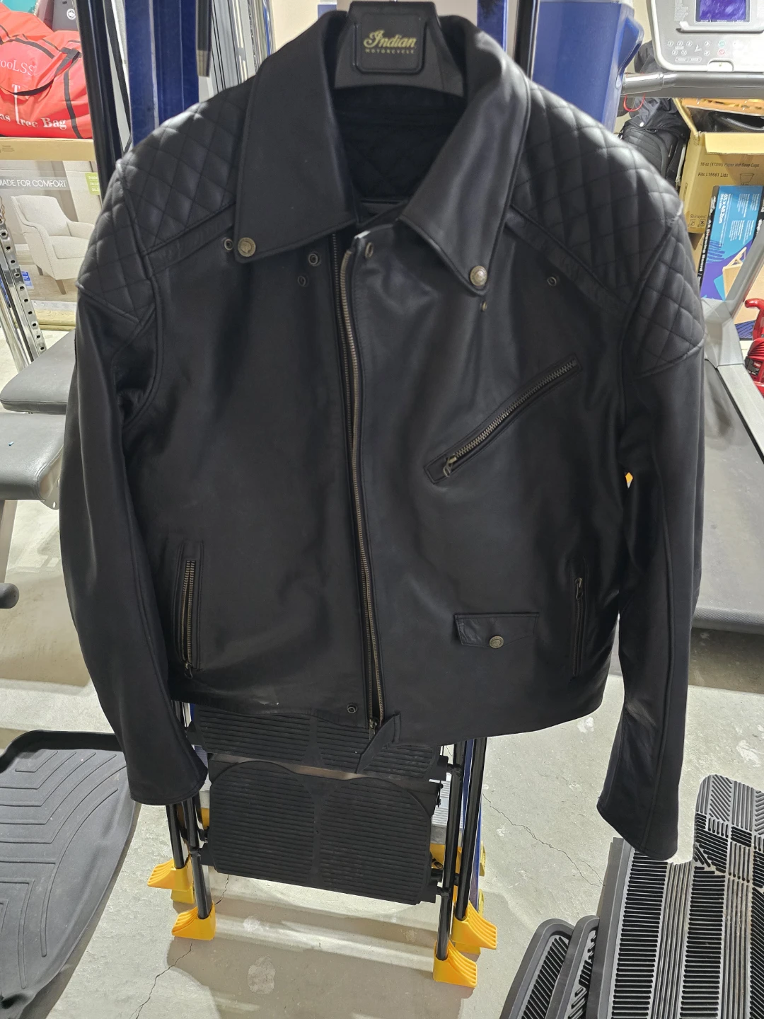 Indian Motorcycle Black Leather Riding Jacket