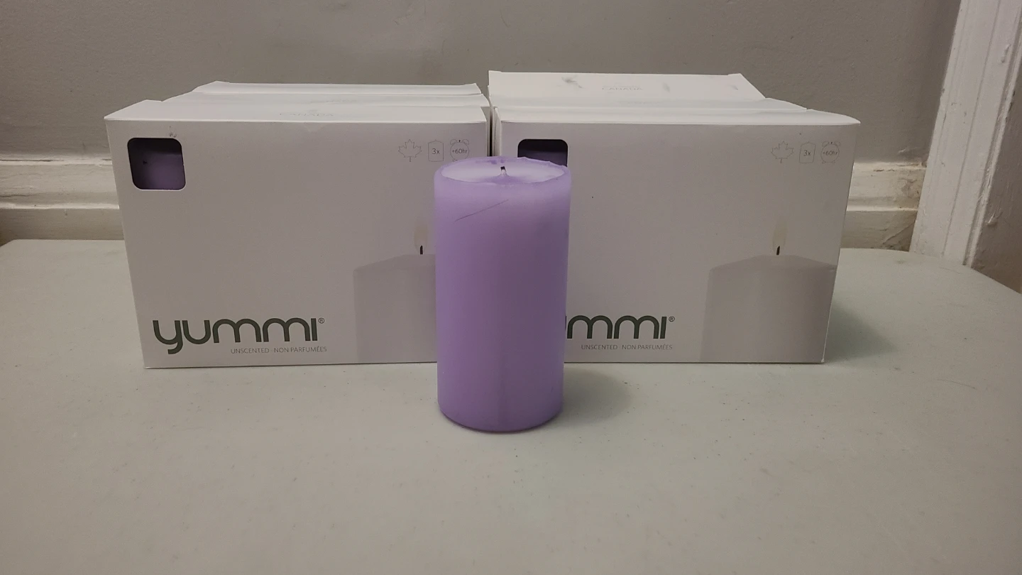 Yummi Unscented Pillar Candles x 18
