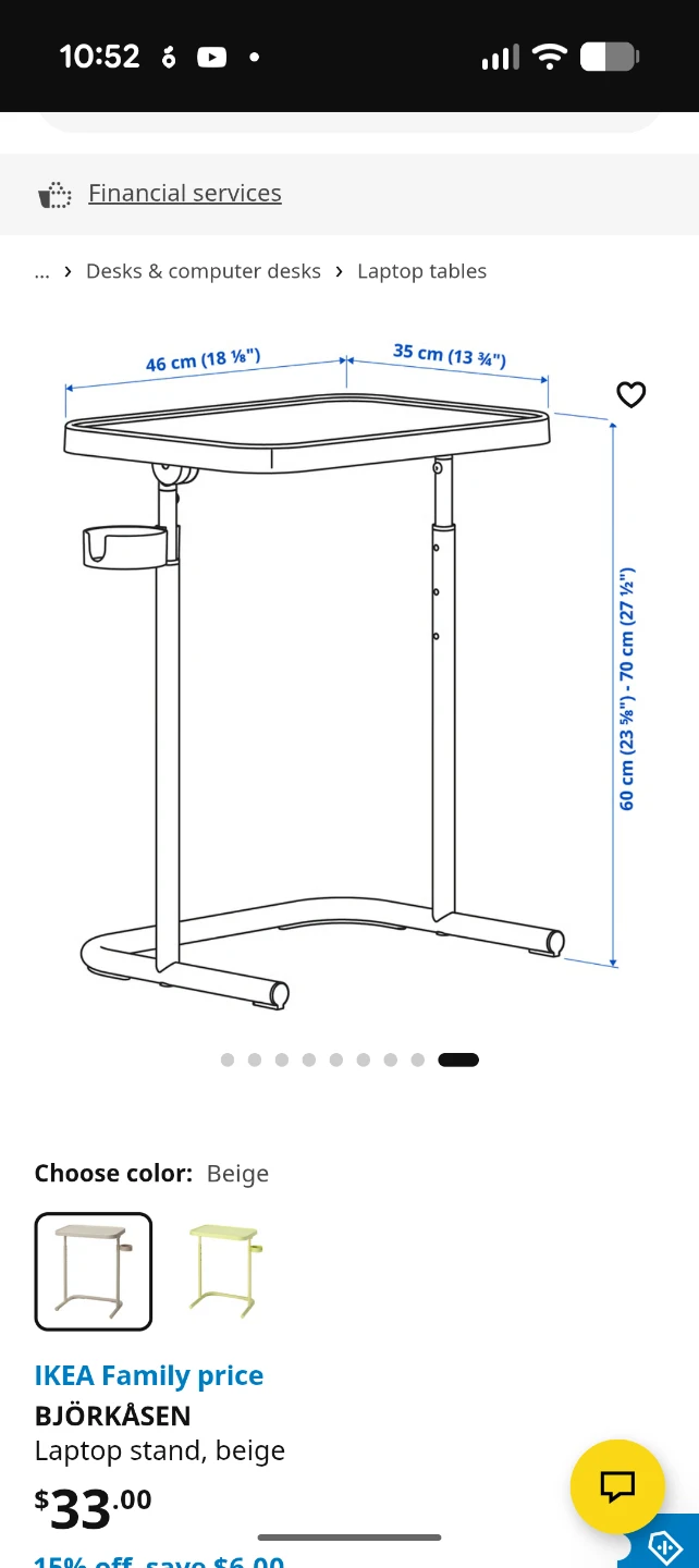 Adjustable Side Table with Cup Holder - photo 3