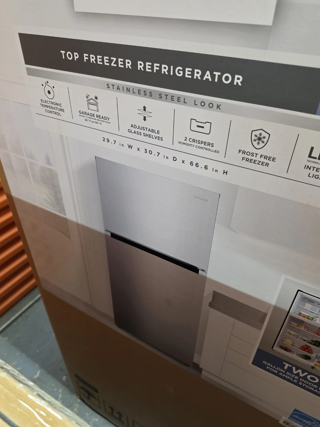 New Vissani 30in Stainless steel refrigerator