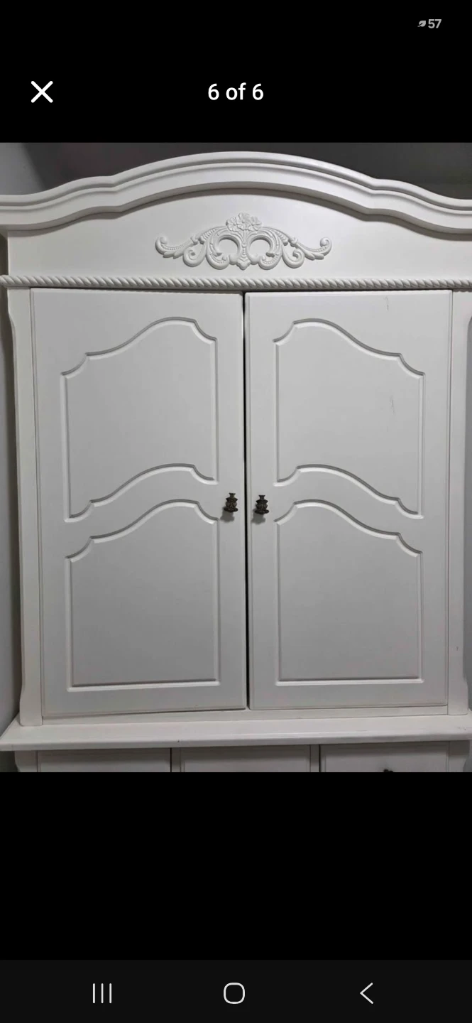 White Armoire Dresser with Doors and Drawers