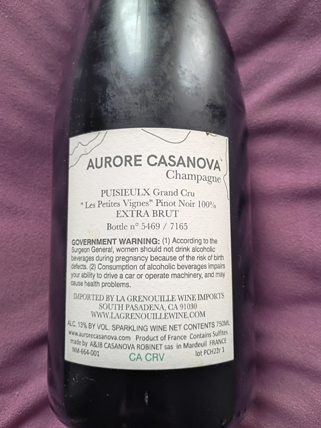 Aurore Casanova Champagne PUISEULX Grand Cru Extra Brut - photo 2
