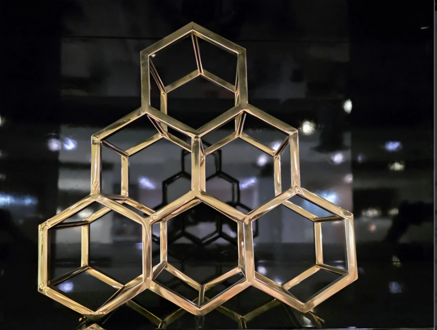 Modern Gold Hexagonal Wine Rack