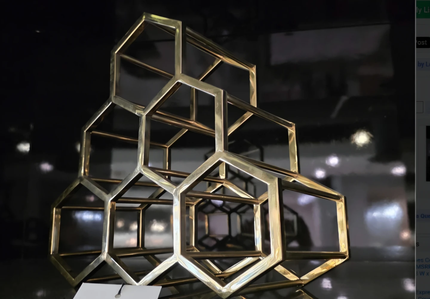 Modern Gold Hexagonal Wine Rack - photo 2