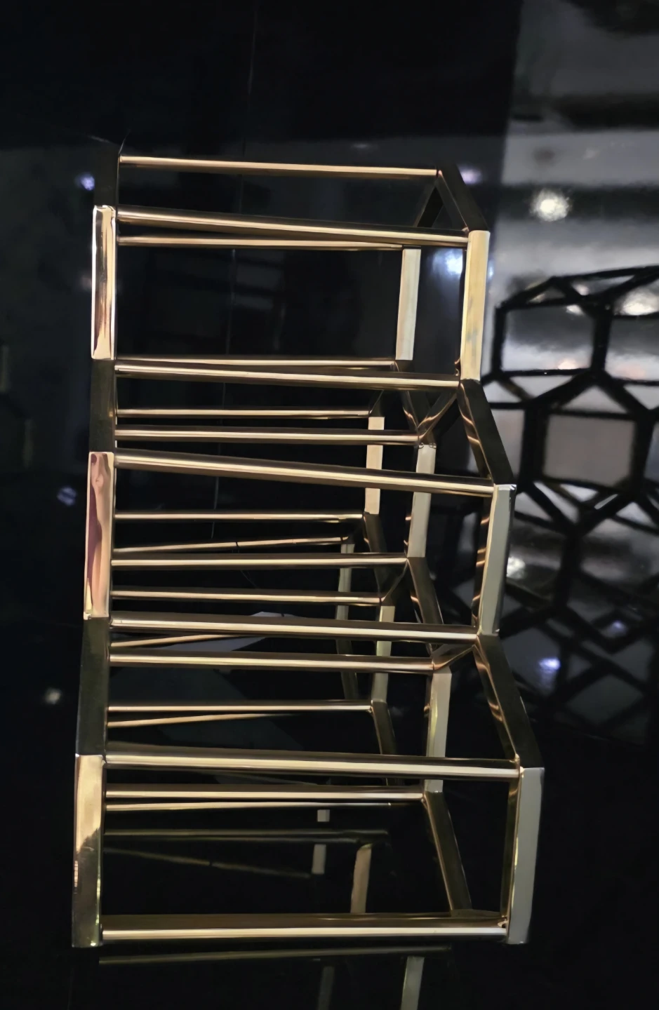 Modern Gold Hexagonal Wine Rack - photo 4